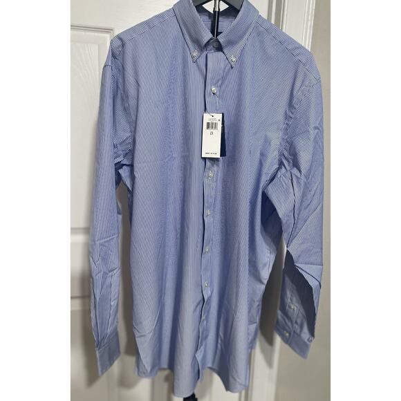 Lauren Ralph Lauren Other - Ralph Lauren Polo Stretch Poplin Men’s Button Down Sz Large Tall Blue Stripe NWT